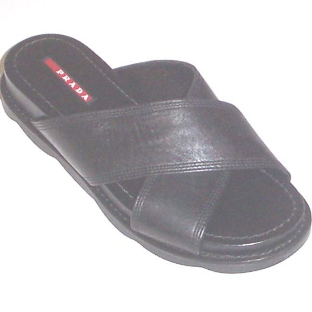 PRADA Women's blk crisscross upper sandals 38.5